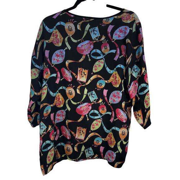 Citron Women's Printed Top Medium Short‎ Sleeve Lightweight Casual Blouse Shirt - Picture 5 of 8